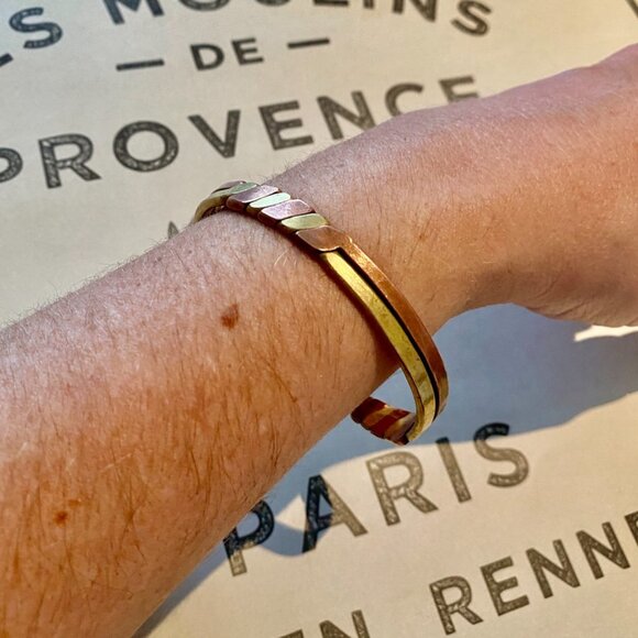 Copper  and Brass Woven Cuff - Picture 6 of 6